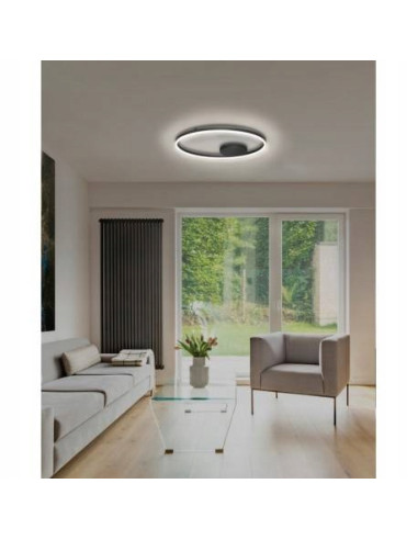 Lampa sufitowa LED HALO 80 w złotym kolorze - nowoczesne oświetlenie do kuchni i jadalni, elegancki design.