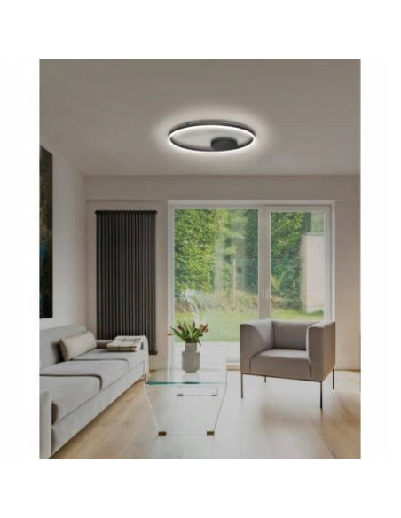 Lampa sufitowa LED HALO 80 w złotym kolorze - nowoczesne oświetlenie do kuchni i jadalni, elegancki design.