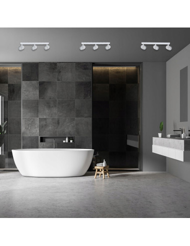 Lampa sufitowa Tokio z trzema punktami LED - nowoczesne oświetlenie do kuchni i przedpokoju w kolorze białym