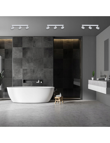 Lampa sufitowa Tokio z trzema punktami LED - nowoczesne oświetlenie do kuchni i przedpokoju w kolorze białym