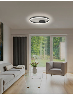 Plafon LED Ring HALO 80 cm - nowoczesne, czarne oświetlenie do sypialni i salonu z integralnym źródłem światła 2