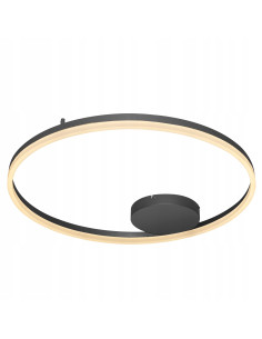 Plafon LED Ring HALO 80 cm - nowoczesne, czarne oświetlenie do sypialni i salonu z integralnym źródłem światła