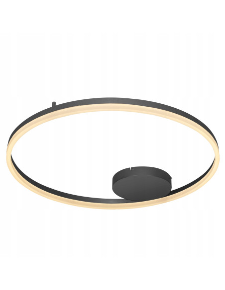 Plafon LED Ring HALO 80 cm - nowoczesne, czarne oświetlenie do sypialni i salonu z integralnym źródłem światła