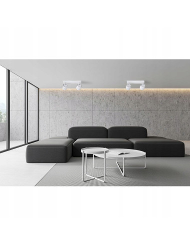 Nowoczesny Biały Spot Ścienny Tokio - Kompaktowe Oświetlenie LED GU10 do Biura i Domu, 2 Punkty Światła