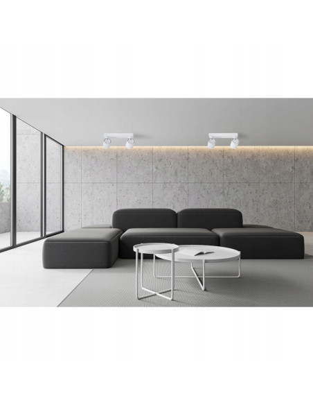 Nowoczesny Biały Spot Ścienny Tokio - Kompaktowe Oświetlenie LED GU10 do Biura i Domu, 2 Punkty Światła