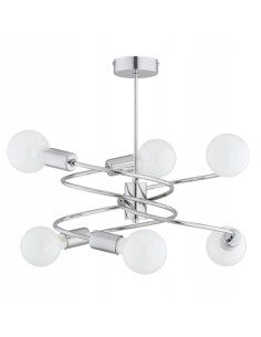 Lampa sufitowa ALFA DISCO CHROM, 6 gwintów E27, nowoczesny design, metaliczne wykończenie srebrny