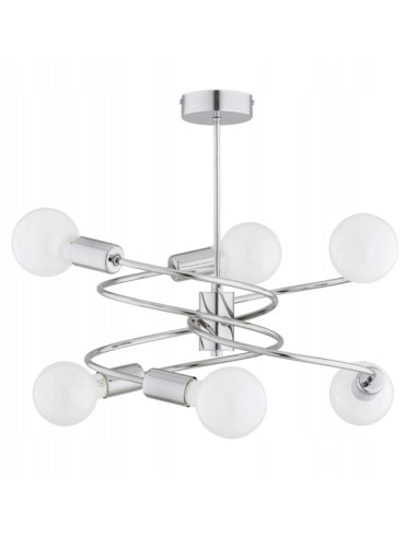 Lampa sufitowa ALFA DISCO CHROM, 6 gwintów E27, nowoczesny design, metaliczne wykończenie srebrny