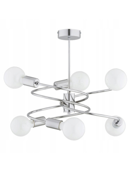 Lampa sufitowa ALFA DISCO CHROM, 6 gwintów E27, nowoczesny design, metaliczne wykończenie srebrny