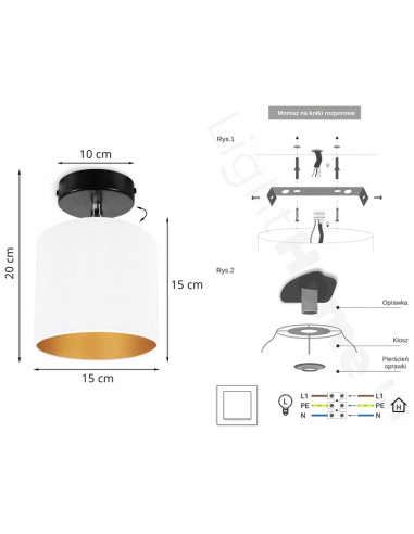 Lampa sufitowa MEDIOLAN z metalową konstrukcją i eleganckim abażurem - stylowe oświetlenie do nowoczesnych wnętrz.