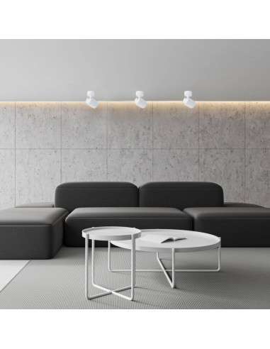 Elegancki spot ścienny Tokio z regulacją kąta, biały metal - nowoczesne oświetlenie do wnętrz.