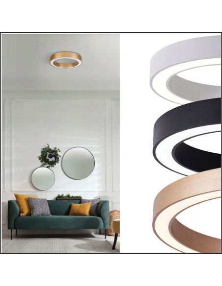 Lampa sufitowa LED AZzardo MARCO TOP 40 - okrągła, aluminiowa, energooszczędna, biało-czarna, do biura i gabinetu