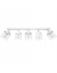 Lampa sufitowa RASTI 5-punktowa w stylu loftowym, metalowy klosz, biało-czarna do pokoju młodzieżowego i innych wnętrz. 2