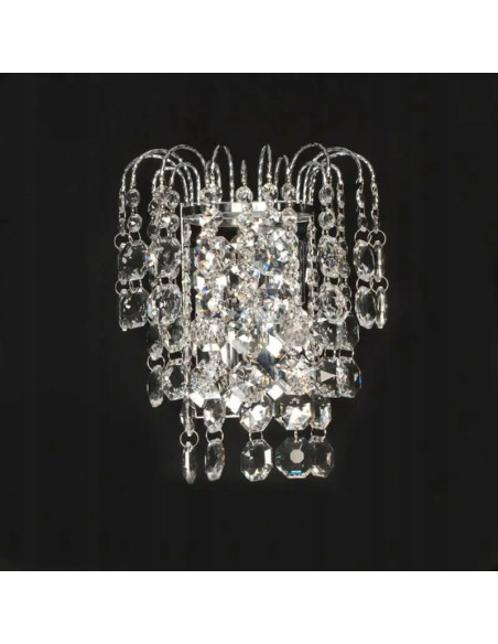 Lampa Kryształowa Venti K-B 0131/2 z Metalową Podstawą, 2 Punktowa, Elegancka Srebrna Dekoracja do Wnętrz