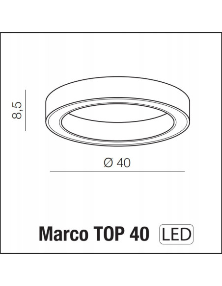 Nowoczesny plafon LED AZzardo MARCO TOP 40, 30W, ciepła biel, idealny do przedpokoju, salonu i kuchni