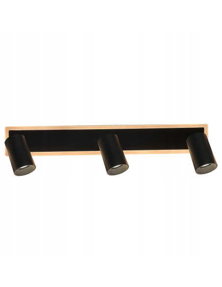 Kinkiet Parma 3 z reflektorami LED, regulowane światło, czarny i złoty - nowoczesne oświetlenie ścienne