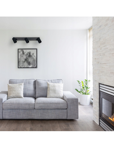 Kinkiet Parma 3 z reflektorami LED, regulowane światło, czarny i złoty - nowoczesne oświetlenie ścienne