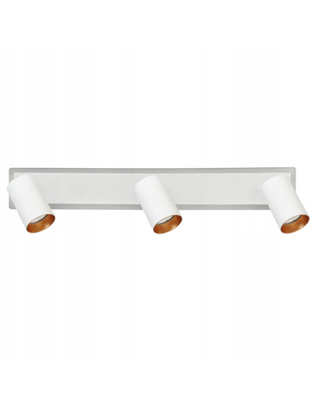 Reflektor sufitowy LED Parma 3-punktowy z wymiennymi obręczami, biały metal, zmienna barwa światła, nowoczesny styl