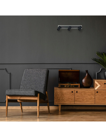 Kinkiet Parma 3 z reflektorami LED, regulowane światło, czarny i złoty - nowoczesne oświetlenie ścienne