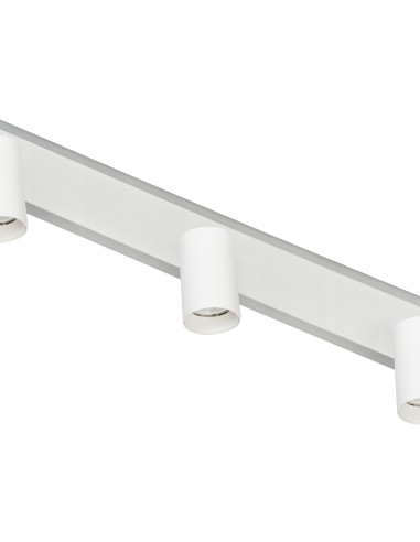 Reflektor sufitowy LED Parma 3-punktowy z wymiennymi obręczami, biały metal, zmienna barwa światła, nowoczesny styl