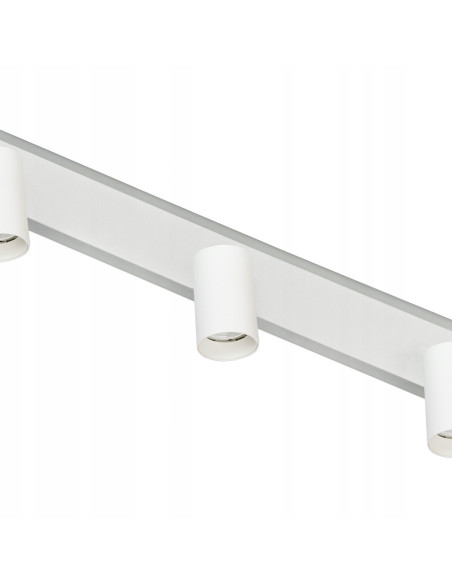 Reflektor sufitowy LED Parma 3-punktowy z wymiennymi obręczami, biały metal, zmienna barwa światła, nowoczesny styl