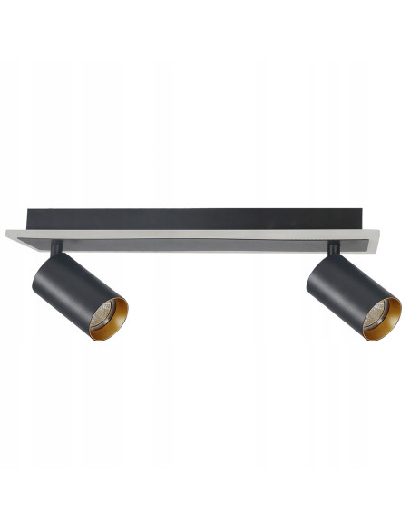 Reflektor sufitowy LED Parma 2 z czarnego metalu - nowoczesne oświetlenie z regulacją barwy światła do biura i gabinetu