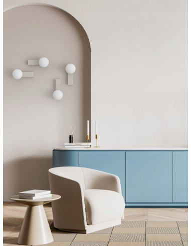 Kinkiet Boletta Parette Nero Switch – Nowoczesna lampa ścienna z mlecznym kloszem do eleganckich wnętrz