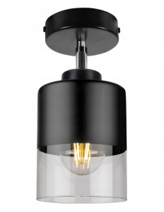 Reflektor sufitowy ROMA - czarno-przezroczysty, regulowany, nowoczesne oświetlenie do eleganckich wnętrz