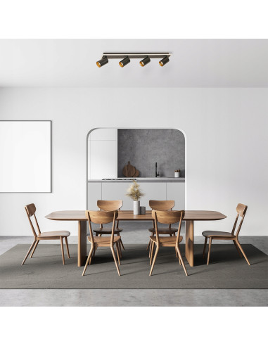 Reflektor sufitowy Parma 4-punktowy LED w czerni – nowoczesne oświetlenie do przedpokoju