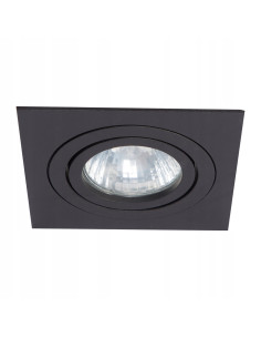Lampa podtynkowa METIS czarna, kwadratowa z regulacją, minimalistyczna, GU10, 50W, do kuchni i holu.