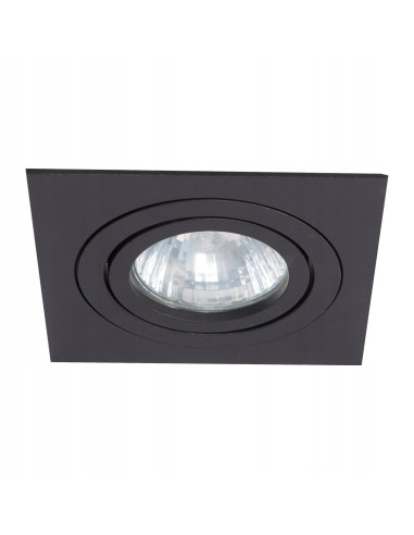 Lampa podtynkowa METIS czarna, kwadratowa z regulacją, minimalistyczna, GU10, 50W, do kuchni i holu.