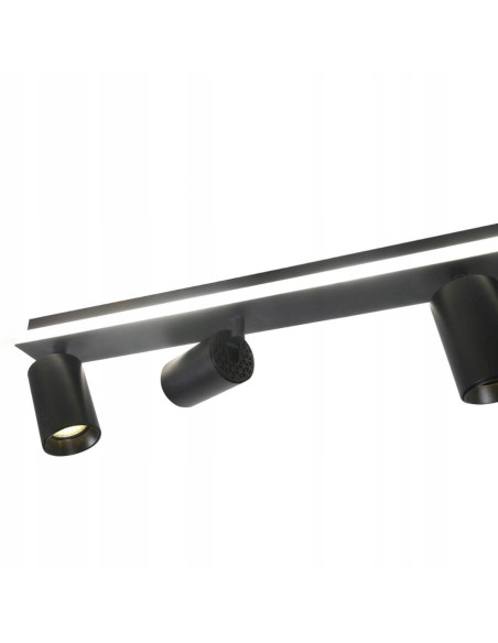 Reflektor sufitowy Parma 4-punktowy LED w czerni – nowoczesne oświetlenie do przedpokoju