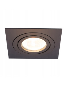 Lampa podtynkowa METIS czarna, kwadratowa z regulacją, minimalistyczna, GU10, 50W, do kuchni i holu. 2