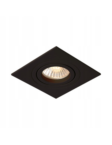 Lampa podtynkowa METIS czarna, kwadratowa z regulacją, minimalistyczna, GU10, 50W, do kuchni i holu.