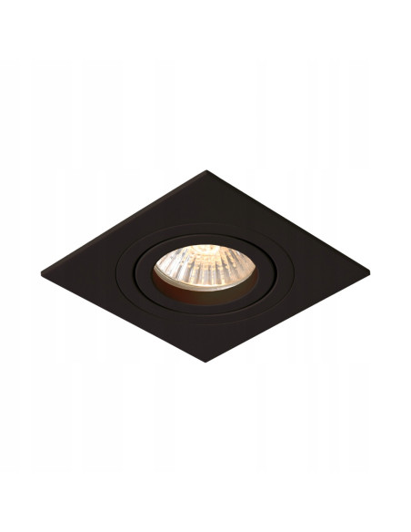 Lampa podtynkowa METIS czarna, kwadratowa z regulacją, minimalistyczna, GU10, 50W, do kuchni i holu.