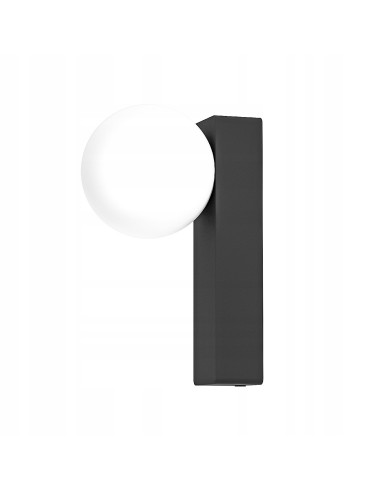 Kinkiet Boletta Perette Nero IP44 – nowoczesna lampa ścienna do łazienki i sypialni w eleganckim designie.