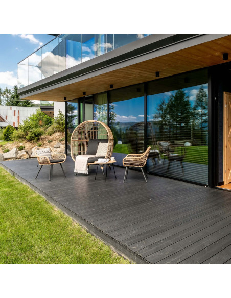 Nowoczesny czarny spot sufitowy FARO XL do łazienki, tarasu i balkonu - minimalistyczne oświetlenie w stylu premium