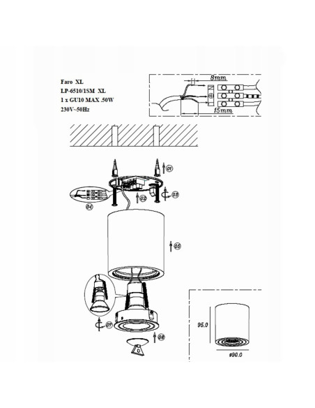 Nowoczesny czarny spot sufitowy FARO XL do łazienki, tarasu i balkonu - minimalistyczne oświetlenie w stylu premium