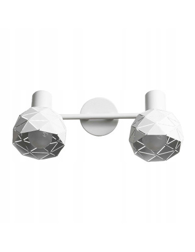 Elegancki podwójny kinkiet ścienny Reus w białym z wycięciami - nowoczesne oświetlenie do stylowych wnętrz