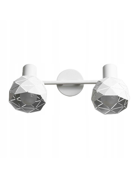 Elegancki podwójny kinkiet ścienny Reus w białym z wycięciami - nowoczesne oświetlenie do stylowych wnętrz