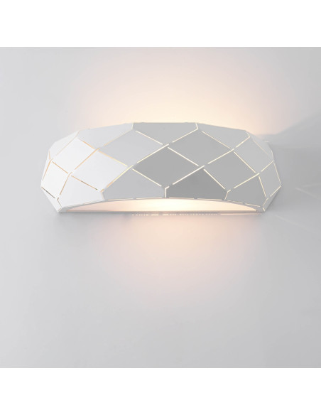 Kinkiet Reus Nowoczesny z Giętej Blachy - Biały Okrągły, Minimalistyczny, E27, 40W, Ścienny, Design Glamour