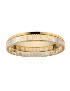 Plafon LED SPARK TOP 80 cm z kryształami w złotym wykończeniu - lampa do sypialni, salonu i jadalni.