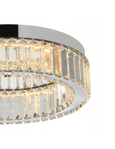 Plafon LED AZzardo SPARK TOP z kryształowymi akcentami, chromowany, 40 cm – eleganckie oświetlenie do wnętrz