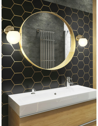 Kinkiet ścienny Bao Parette Cromo IP44 LED, eleganckie oświetlenie łazienkowe w szaro-białym wykończeniu