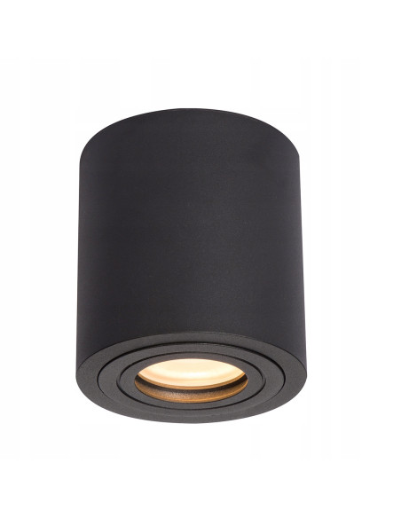 Minimalistyczne oświetlenie sufitowe Faro XL IP65 do łazienki i tarasu, czarne metalowe z gwintem GU10