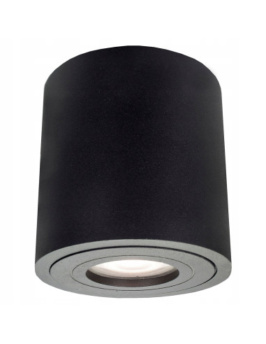 Minimalistyczne oświetlenie sufitowe Faro XL IP65 do łazienki i tarasu, czarne metalowe z gwintem GU10
