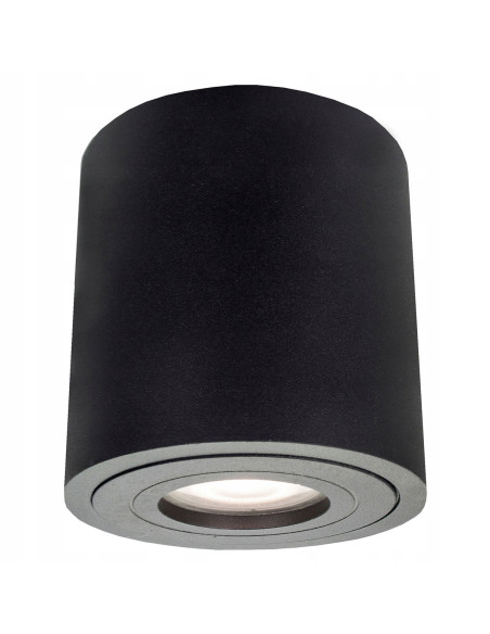 Minimalistyczne oświetlenie sufitowe Faro XL IP65 do łazienki i tarasu, czarne metalowe z gwintem GU10