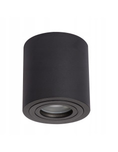 Minimalistyczne oświetlenie sufitowe Faro XL IP65 do łazienki i tarasu, czarne metalowe z gwintem GU10