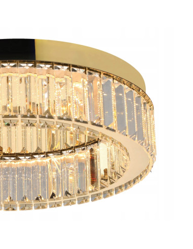 Luksusowy plafon kryształowy SPARK TOP 40 cm ze ściemnianiem w złotym odcieniu, kolekcja AZzardo