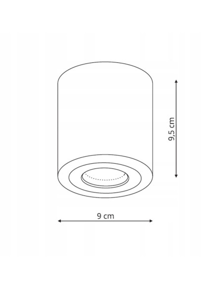 Minimalistyczne oświetlenie sufitowe Faro XL IP65 do łazienki i tarasu, czarne metalowe z gwintem GU10