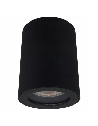 Lampka sufitowa Faro BL do łazienki, IP65, czarna, GU10, 50W - nowoczesne oświetlenie odporne na wilgoć.